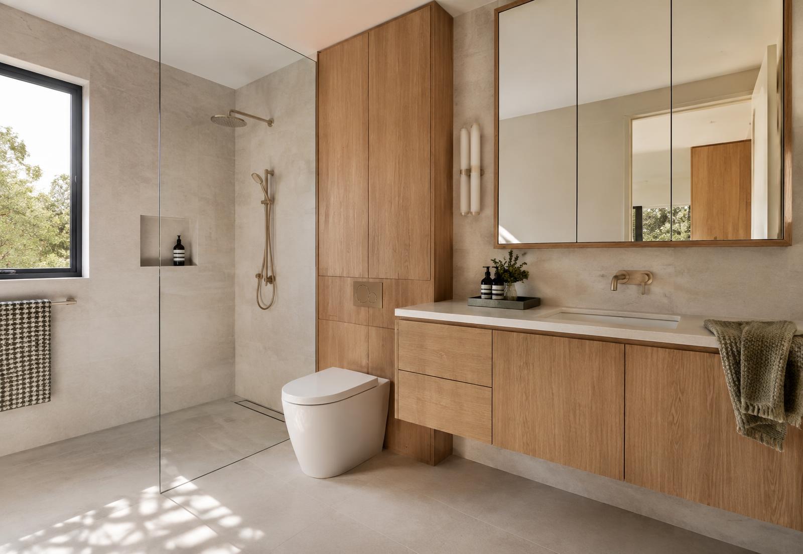 Moisture and ventilation considered in custom bathroom joinery