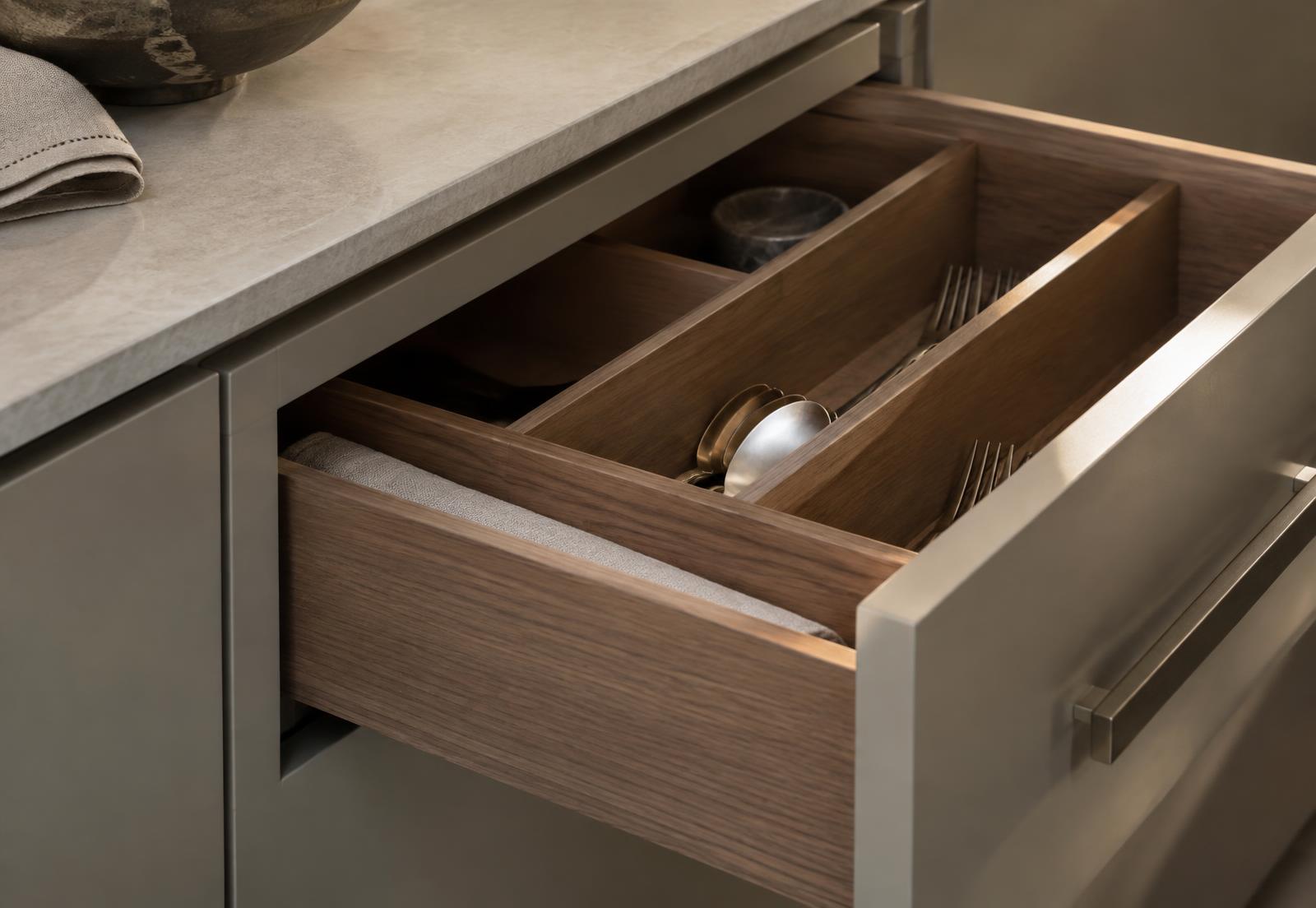 Detailed custom cabinetry showing consistent materials and fitted storage