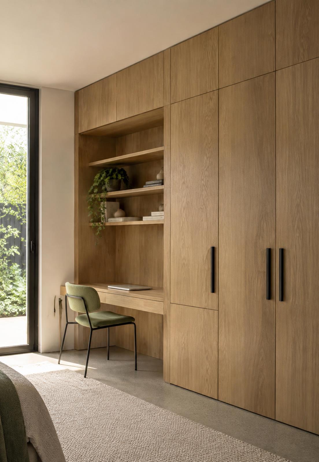 Full-height custom joinery with an integrated study in a Canberra home
